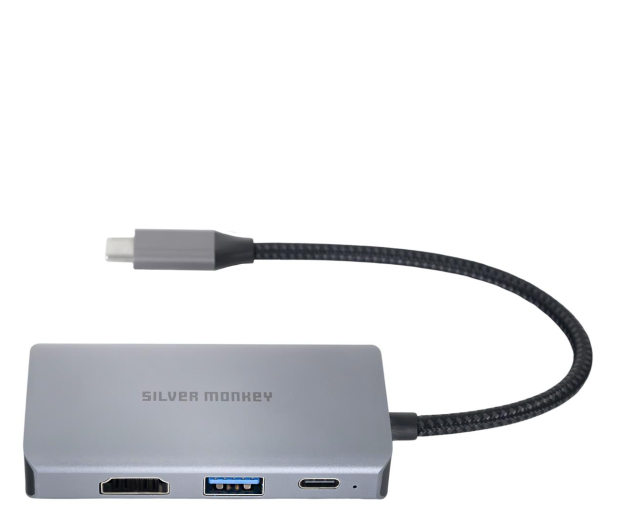 SILVER MONKEY Adapter USB-C - 2x HDMI 4K60Hz, USB-A, PD 100W - 1202273 - zdjęcie 2